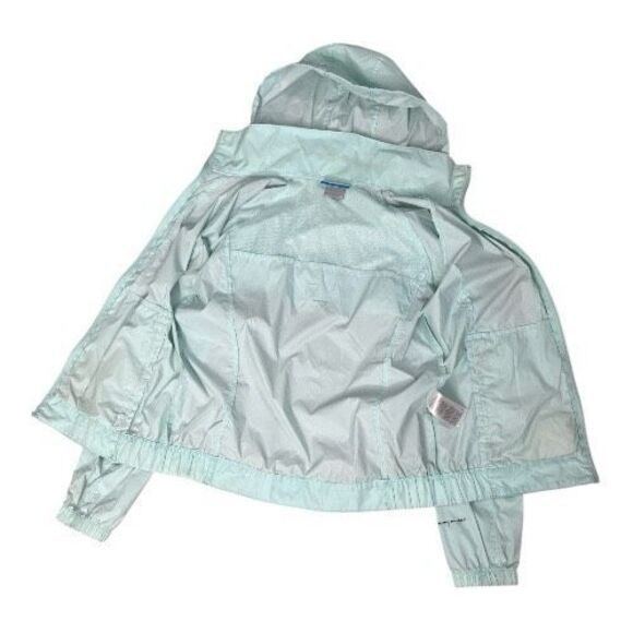 Columbia Women Blue Rain Jacket Size M Hoodie Windbreaker Jacket Zip-Pocket - Picture 9 of 14